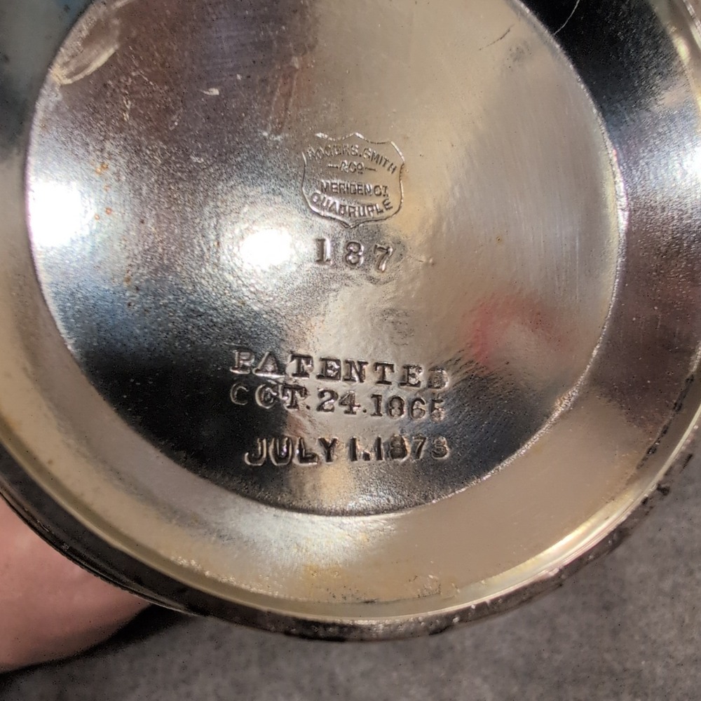 Antique Rogers Smith & Co Silver Plate Syrup Pitcher Figural 187 Meriden CT 1873 - Picture 6 of 7